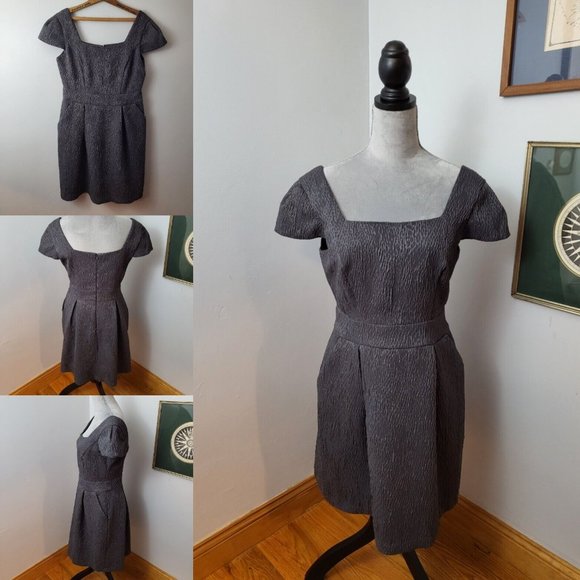 EUC BCBG Generation Textured Blue Cap Sleeve Sheath Pockets Mini Dress Size M - Picture 1 of 12